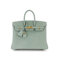 Vert D'eau Croc Birkin 25cm GHW