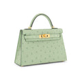 Vert Criquet Ostrich Mini Kelly 20cm