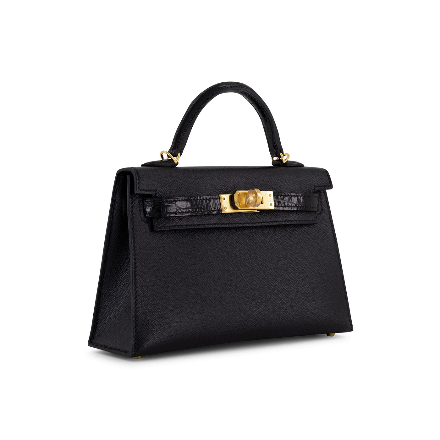 Black Mini Kelly Touch Crocodile 20cm GHW Luxury Vault