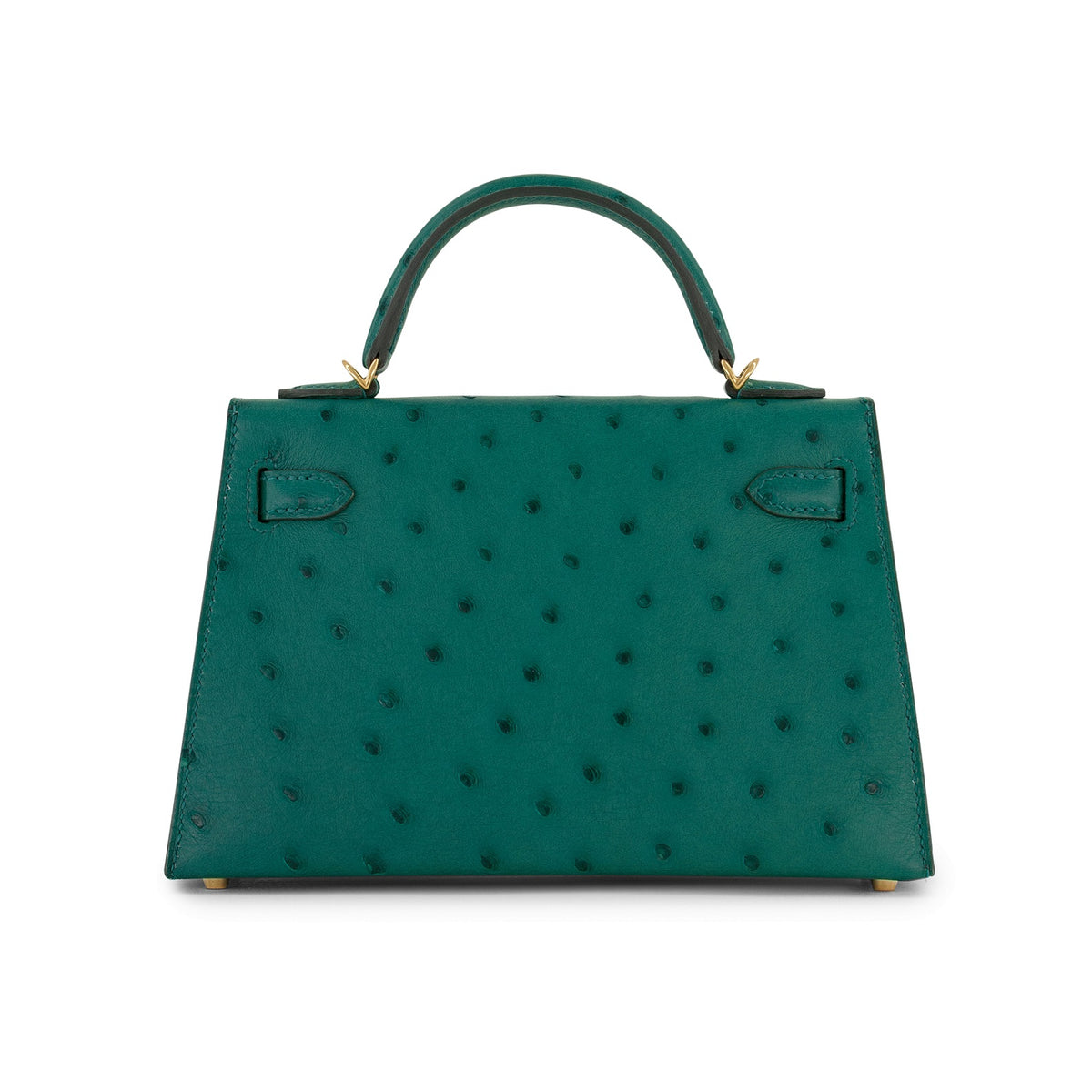 Vert Vertigo Ostrich Mini Kelly 20cm GHW
